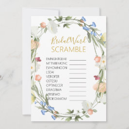 Wildflower Bruids Woord SCRAMBLE Spel Kaart