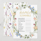 Wildflower Bruids Woord SCRAMBLE Spel Kaart (Voorkant / Achterkant)