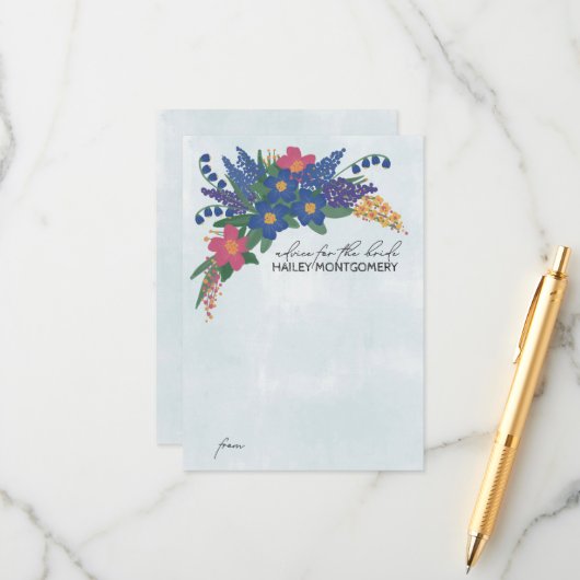 Wildflower Bruidsdouche Uitnodiging Advies Invoege (Voorkant / Achterkant in situ)