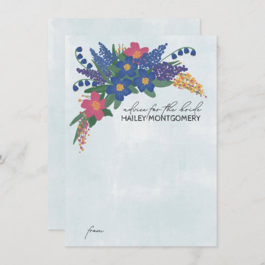 Wildflower Bruidsdouche Uitnodiging Advies Invoege (Voorkant / Achterkant)