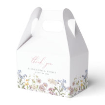Wildflower Bruidsfeest Favor Doos Roze Bloemen