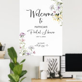 Wildflower Bruidsfeest Ontvangstbord Poster (Thuiskantoor)