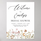 Wildflower Bruidsfeest Welcome Bord In Bloei Poster (Voorkant)