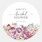 Wildflower Bruidsfeesticker Ronde Sticker (Voorkant)