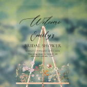 Wildflower Bruidsshower Welkomstbord In Bloei Acryl Bord (Neutraal)