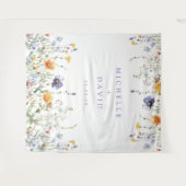 Wildflower bruiloft achtergrond wandkleed (Voorkant (horizontaal))