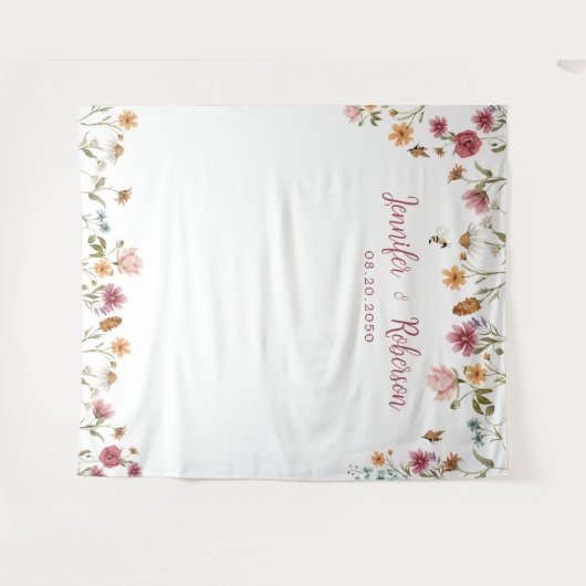 Wildflower bruiloft achtergronden wandkleed (Voorkant (horizontaal))