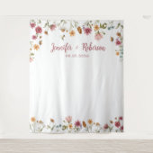 Wildflower bruiloft achtergronden wandkleed (Voorkant)