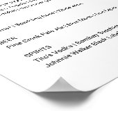 Wildflower bruiloft bar menu teken poster (Hoek)