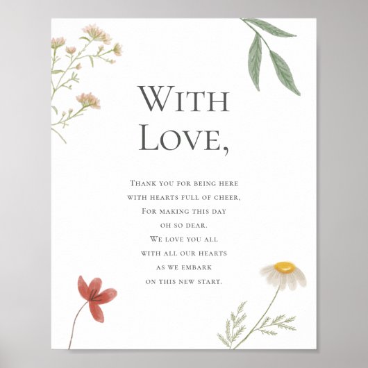 Wildflower bruiloft Bedankt voor het bijwonen Poster (Voorkant)