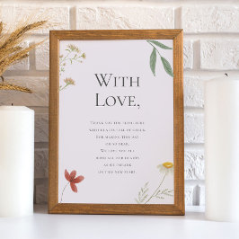 Wildflower bruiloft Bedankt voor het bijwonen Poster