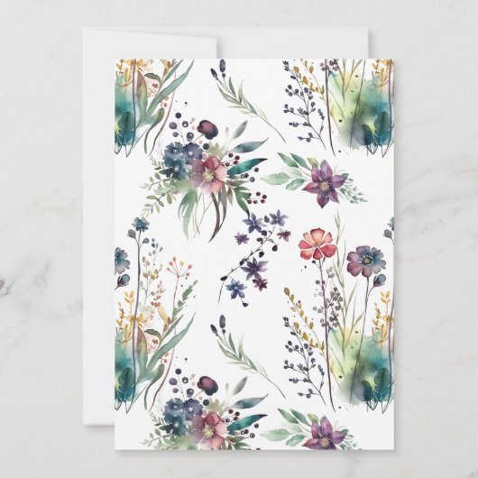 Wildflower bruiloft Bewaar de datum Kaart (Achterkant)