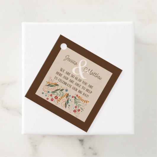 Wildflower Bruiloft Bloemen Elegante Plezier Inspi Bedankjes Labels (In situ)