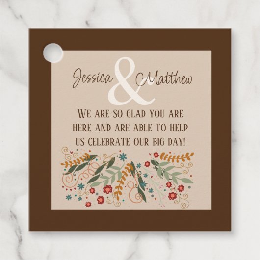 Wildflower Bruiloft Bloemen Elegante Plezier Inspi Bedankjes Labels (Voorkant)