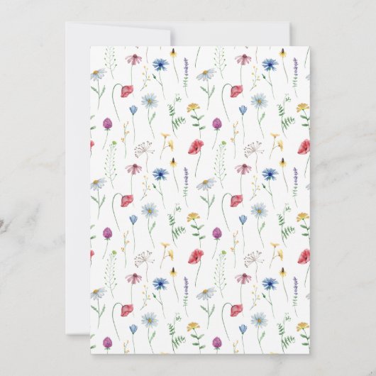 Wildflower bruiloft bloemen save the date (Achterkant)