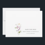 Wildflower Bruiloft Bloemen Save the Date<br><div class="desc">Eenvoudige Elegante Wildflower Waterverf Bruiloft Bloemen Save the Date</div>