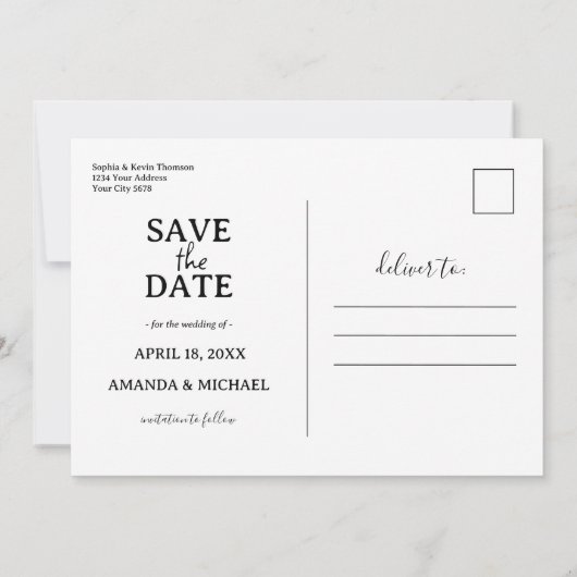 Wildflower bruiloft bloemen save the date (Achterkant)