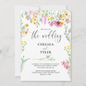 Wildflower bruiloft  bloemnaam Lijst Kaart (Voorkant)