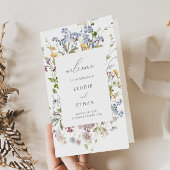 Wildflower bruiloft boekje programma Floral gevouw