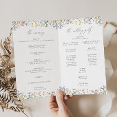 Wildflower bruiloft boekje programma Floral gevouw