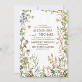 Wildflower Bruiloft Boho Land Bloemen Bruiloft Kaart (Voorkant)