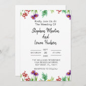 Wildflower bruiloft Boho Wildflower Bloemkrans Kaart (Voorkant / Achterkant)