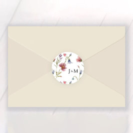 Wildflower bruiloft Classic Ronde Sticker