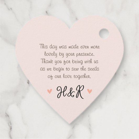 Wildflower bruiloft DANK U Bedankjes Labels (Achterkant)