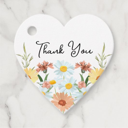 Wildflower bruiloft DANK U Bedankjes Labels (Voorkant)