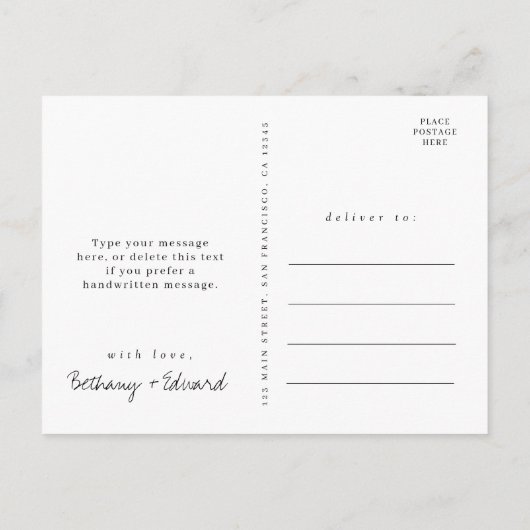 Wildflower bruiloft dank u Briefkaart (Achterkant)