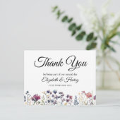 Wildflower bruiloft dank u Briefkaart (Staand voorkant)