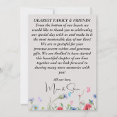  wildflower bruiloft dank u kaart (Achterkant)