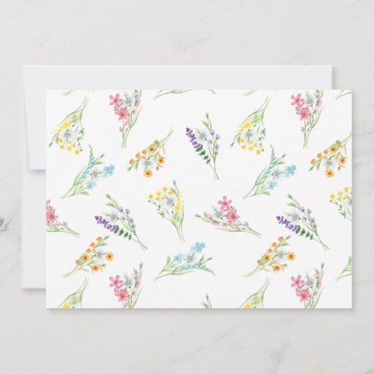 Wildflower bruiloft delicate bloemen en foto save the date (Achterkant)