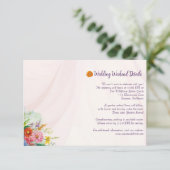 Wildflower bruiloft detail informatiekaartje (Staand voorkant)