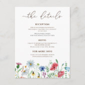 Wildflower bruiloft details informatiekaartje (Voorkant)