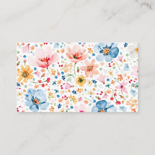 Wildflower bruiloft details informatiekaartje (Achterkant)