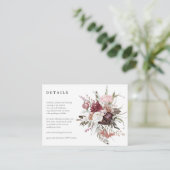 Wildflower bruiloft details ontvangst behuizing au informatiekaartje (Staand voorkant)