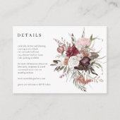 Wildflower bruiloft details ontvangst behuizing au informatiekaartje (Voorkant)