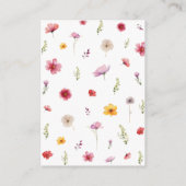 Wildflower bruiloft details QR-code Informatiekaartje (Achterkant)