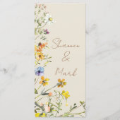 Wildflower bruiloft diner menu (Achterkant)