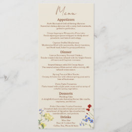 Wildflower bruiloft diner menu