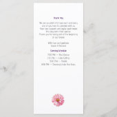 Wildflower bruiloft diner menu (Achterkant)