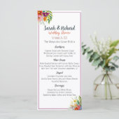 Wildflower bruiloft diner menu (Staand voorkant)