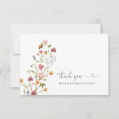 Wildflower bruiloft flat dank u kaart (Voorkant)