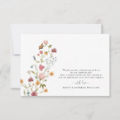Wildflower bruiloft flat dank u kaart (Achterkant)