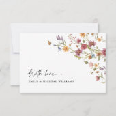 Wildflower bruiloft flat dank u kaarten (Achterkant)
