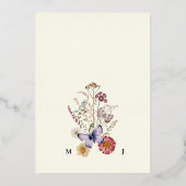 Wildflower bruiloft Folie Folie Uitnodiging (Achterkant)