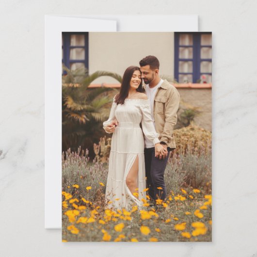 Wildflower bruiloft foto save the date (Achterkant)