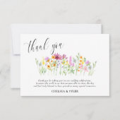 Wildflower bruiloft foto weide bloemen bedankkaart (Voorkant)