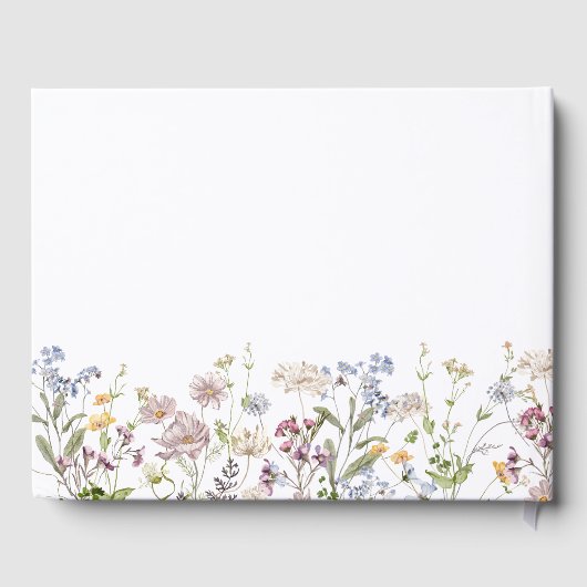 Wildflower bruiloft gastenboek Floral Boho Modern (Achterkant)